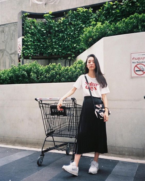 黑白穿搭　夏天